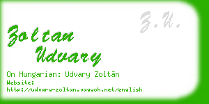 zoltan udvary business card